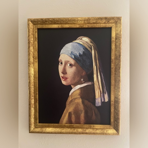 Other - Girl with a Pearl Earring Art Print with Gold Frame